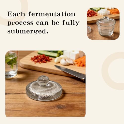 2-Pack Fermentation Weight, 3.78-Inch Glass Weights for Fermenting – Fit Wide Mouth Mason Jars, Reusable for Sauerkraut/Kimchi