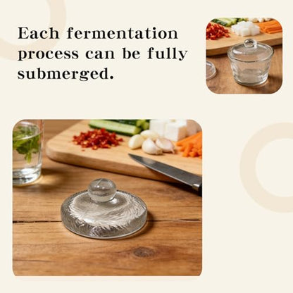 2-Pack Fermentation Weight, 3.78-Inch Glass Weights for Fermenting – Fit Wide Mouth Mason Jars, Reusable for Sauerkraut/Kimchi