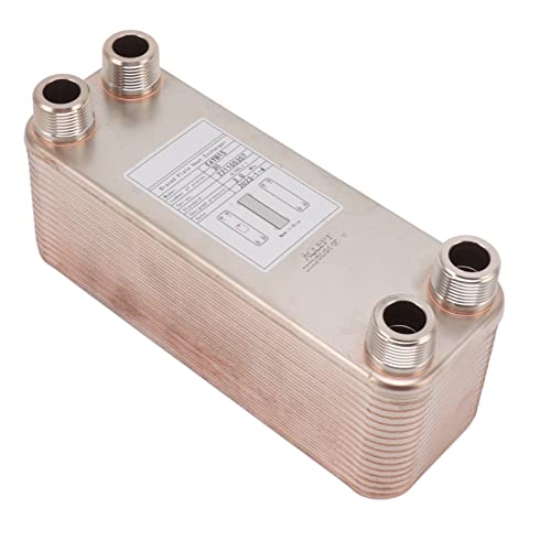 Topyond Beer Wort Chiller Cooler, Small Plate Water Chiller, Stainless Steel Brazed Heat Exchanger, High-Efficiency Cooling Plate, Wort Water Heater for Brewing