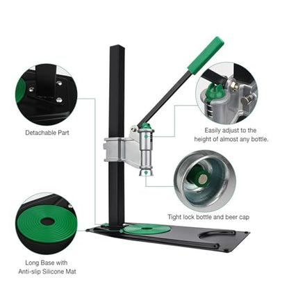 Brewing Accessories ﻿ Removable Beer Bottle Sealing Capper Manual Bottle Sealer Hand Soda Crown Capping Green Auto Lever Bench Brewing Accessories