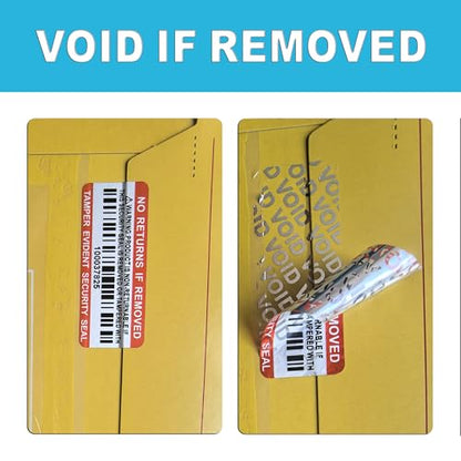 Tamper Evident Proof Barcode Stickers with Individual Serial Number Security Warranty Void Sticker,Sealing Label for Package(280pcs 2x0.8in Red Matte Silver) - style: 280pcs Red silver