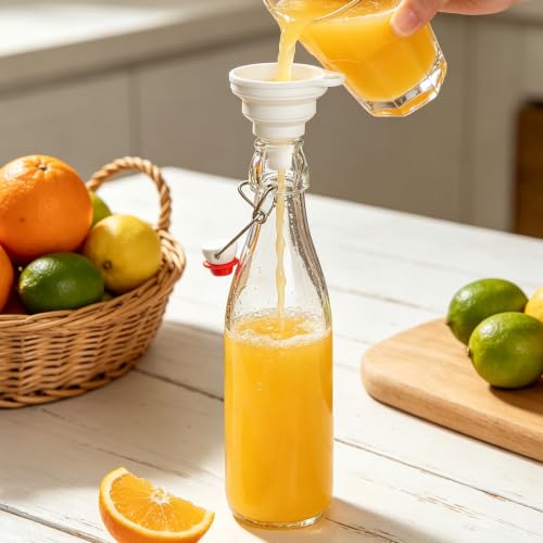 2PCS 16oz Swing Top Bottles | Flip Top Glass Bottles with Airtight Grolsch Closures,Reusable for Kombucha, Vanilla,Cold Brew, Homemade Beverages Storage