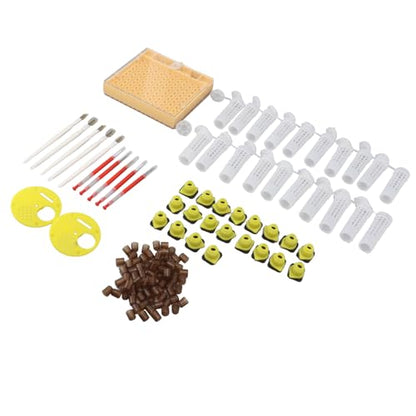 Queen Rearing System Box Queen Bee Breeding Kit with 110 Cell Cups 20 Hair Roller Cages 2 Entrance Gates for Beekeepers Grafting Supplies