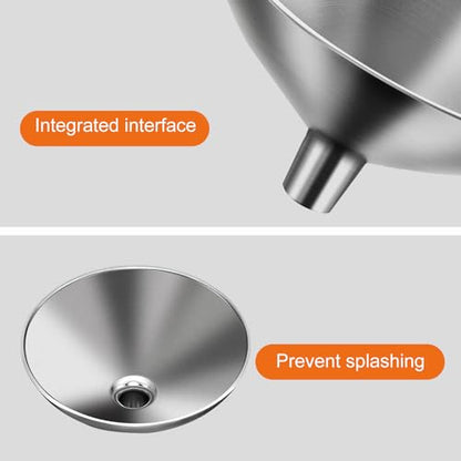 Serinar 2 Piece Small Stainless Steel Filling Mini Funnel, Flask Funnel, Large for Kitchen, Small for Flask, Essential Oil Delivery