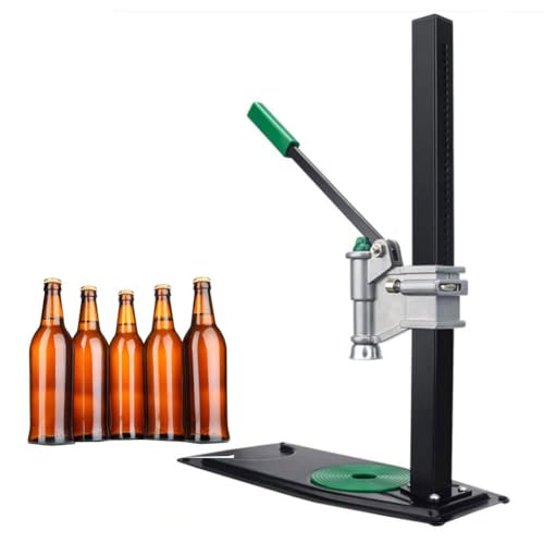 20-46.5cm Height Adjustable Manual Bottle Cap Press with Pad, 26-29mm Bench Capper for Homebrew Beer and Soft Drinks