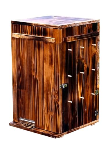 Beehive Box Kit, Pine Wood Integrated Vertical Beeswax Coated Beehive, Without Nest Frame, with Metal Hive Entrance (Carbonized Version, Integrated Vertical Beehive) - color: Carbonized version, size: Integrated Vertical Beehive
