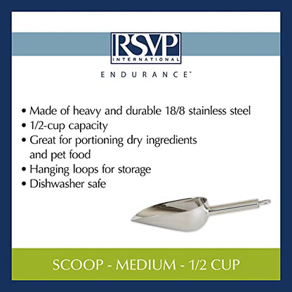 Stainless Steel Scoop, Medium - size: Regular, 0.5-Cup