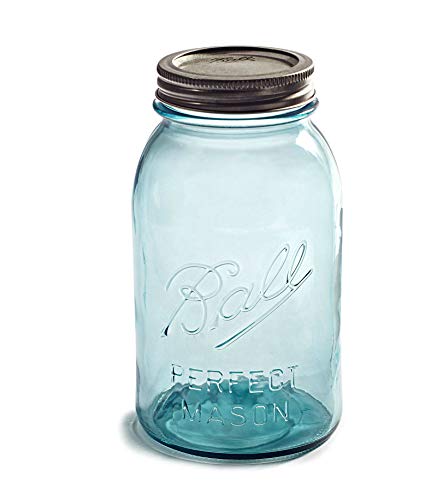 NEW! Limited Collector's Edition - Vintage Aqua/Blue BALL"PERFECT MASON" 32oz. Quart Jar - Turn-of-the-century Design (1910-1923)