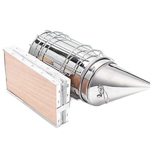 Fdit Stainless Steel Beehive Smoker Kit with Bee Brush Queen Clips and Scratcher for Beekeeping