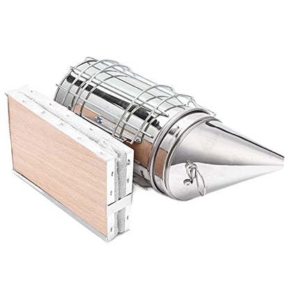 Fdit Stainless Steel Beehive Smoker Kit with Bee Brush Queen Clips and Scratcher for Beekeeping