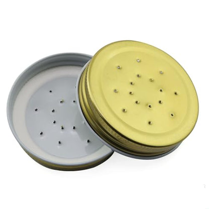 XGNG 6PCS Metal Feeder Lids for Bees Hive Entrance Feeder Perforated Mason Jar Lids Portable Watering Equipment for Beekeeping