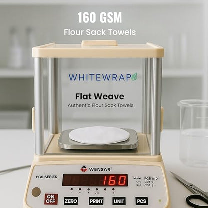 WHITEWRAP Flour Sack Towels 18x28 – 100% Cotton (Pack of 3), Reusable Kitchen Tea Towels for Baking, Crafts, Embroidery Ideas - color: White, size: 18"x28"-Pack of 3