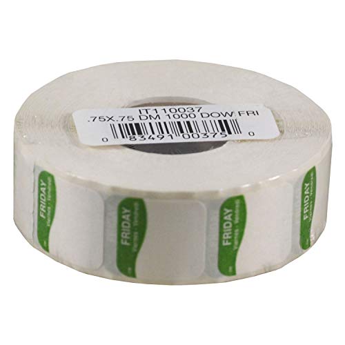 DayMark Day of the Week 3/4" x 3/4" Dissolvable Label, Friday (Roll of 1000) - size: Friday