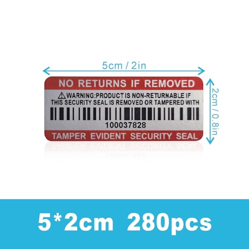 Tamper Evident Proof Barcode Stickers with Individual Serial Number Security Warranty Void Sticker,Sealing Label for Package(280pcs 2x0.8in Red Matte Silver) - style: 280pcs Red silver