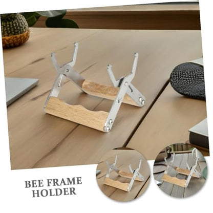 GALPADA 3pcs Bee Hive Frame Grip with Wood and Stainless Steel, Ergonomic Beekeeping Frame Holder Minimizing Disturbance, for Inspection and Honey Harvesting by Hobbyists and Professionals