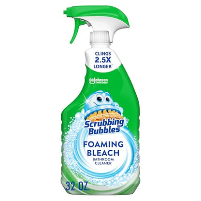 Scrubbing Bubbles Foaming Bleach Bathroom and Shower Cleaner Disinfectant Spray, Helps Erase Mold & Mildew, 32oz (Pack of 8) - size: 32 Ounce (Pack of 8)