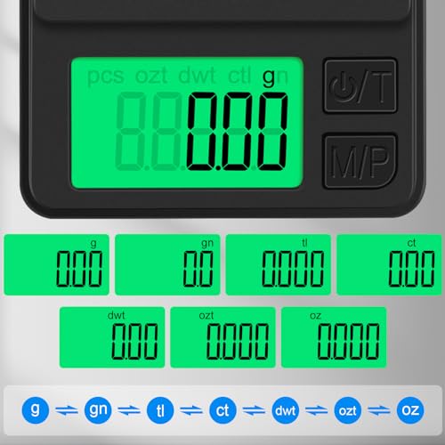 Digital Pocket Scale 1000g x 0.01g, Diyife Portable Precision Gram Scale Jewelry Scale with Protective Cover, Auto-Off, Backlit LCD, 7 Units Tare, for Food, Kitchen, Coffee, Battery Included | Jewelry Scale with Protective Cover, Auto-Off, Backlit LCD, 7