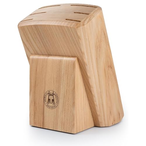 Schmidt Brothers - Atlas Series - 7-Piece Knife Set, High-Carbon Stainless Steel Cutlery with Natural Wood Knife Block - color: Atlas