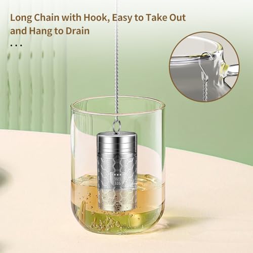 Tea Infuser (Set of 2) with Drip Dray - Ultra Fine Tea Strainer for Loose Leaf Tea - 316 Stainless Steel Tea Steeper (2Pack - Extra Small) - size: Extra Small