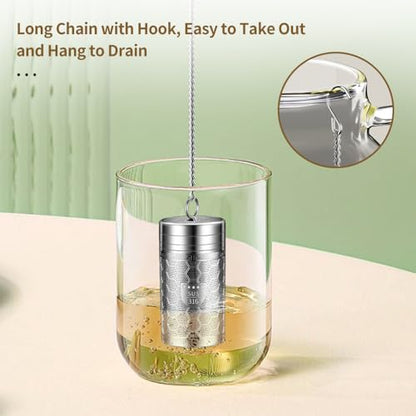 Tea Infuser (Set of 2) with Drip Dray - Ultra Fine Tea Strainer for Loose Leaf Tea - 316 Stainless Steel Tea Steeper (2Pack - Extra Small) - size: Extra Small