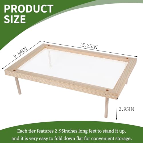 Herb Drying Rack, Wood Pasta Drying Racks, Drying Storage with 2 layer herb drying rack for drying pasta flowers plant specimens and more