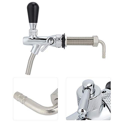 Beer Faucet Beer Tap Adjustable Draft Faucet G5/8in Thread Long Shank Keg Control Switch Stainless Steel Brass for Home Brewing Keg Party Restaurant Dispenser