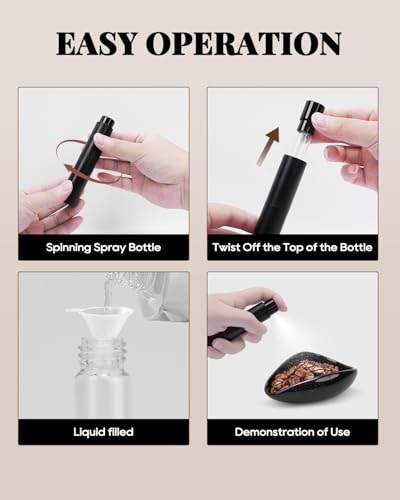 Coffee Dosing Cup Set, Ceramic Espresso Dosing Cup, 10ml Coffee Spray Bottle, 15ml 304 Stainless Steel Measuring Spoon with Wooden Handle - color: Ceramic Cup + Spray Bottle + Spoon, size: 3 Pack