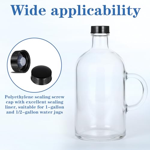 12 Pack 28mm Bottle Caps Growler Caps, Resin Black Seal Screw Cap Beer Bottle Cap Compatible fo Glass Jugs Replacement, Food, Cosmetics Bottles