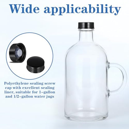 12 Pack 28mm Bottle Caps Growler Caps, Resin Black Seal Screw Cap Beer Bottle Cap Compatible fo Glass Jugs Replacement, Food, Cosmetics Bottles