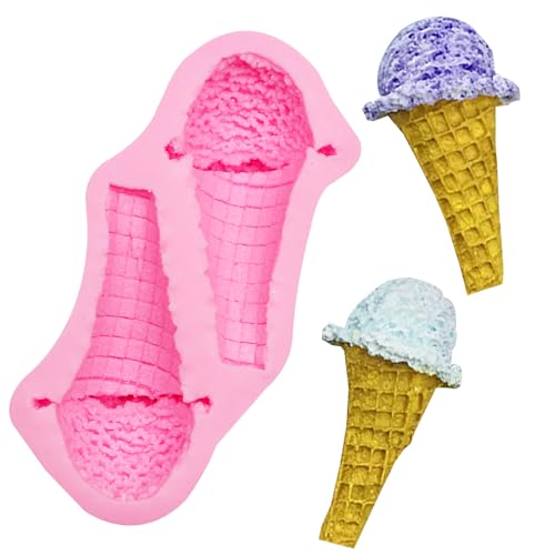 Ice Cream Silicone Mold, Ice Cream Cone Fondant Molds for Chocolate Cake Decoration Candy Cupcake Topper Cake Polymer Clay Crafts Epoxy Resin - color: GS-13