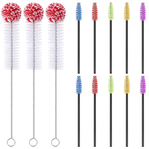 Zhehao 13 Pcs 2 Size Hummingbird Feeder Cleaning Brush Bendable Cleaning Brushes for Hummingbird Feeder Outdoor Water Bottles Various Size(Red, White) - color: Red, White