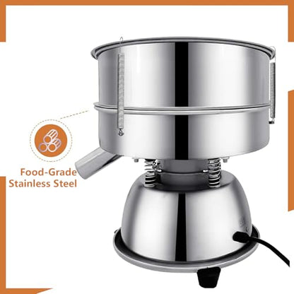 Sidasu Automatic Vibrating Sieve Shaker – 40 Mesh + 60 Mesh Flour Sifter, Electric 110V 55W Sifter Machine for Flours, Herbal Powder - size: Automatic Powder Sifter Machine(40+60 mesh)