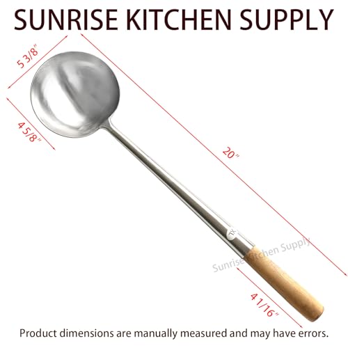 Sunrise Commercial Grade Wok Ladle 19.5" (XL) - size: Ladle 19.5" (XL)