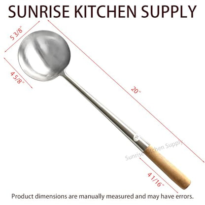 Sunrise Commercial Grade Wok Ladle 19.5" (XL) - size: Ladle 19.5" (XL)