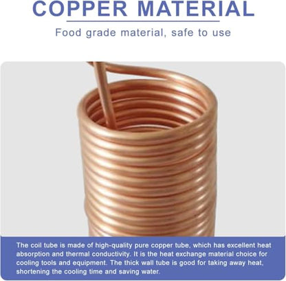 Wort Chiller, Food Grade 304 Stainless Steel Coil, 26 ft Water Chiller for Beer Brewing with Vinyl Tubing, Garden Hose Fitting