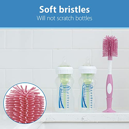Dr. Brown's Reusable Sponge Baby Bottle Cleaning Brush + Soft Touch Bottle Brush, BPA-Free, Pink, 2-Pack - color: Pink Variety Pack, size: 2-Pack