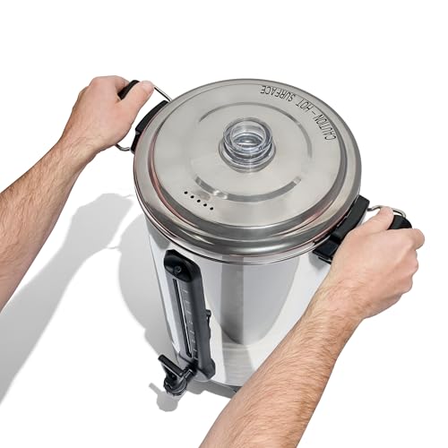 Homecraft 100-Cup Coffee Urn and Hot Beverage Dispenser with Dripless Faucet, Quick-Brewing, Stainless Steel - style: 100 Cup