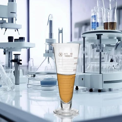Professional Lab Graduated Measuring Cup with Spout 1000ml Wide Mouth Glass Conical Beaker Thickened Borosilicate Beaker Heat Resistant (1000ml) Transparent - size: 1000ml
