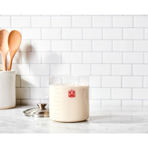 King Arthur Baking Company Glass Sourdough Crock with Lid, 1.5-Quart Capacity - size: 1.5-Quart Capacity, Glass