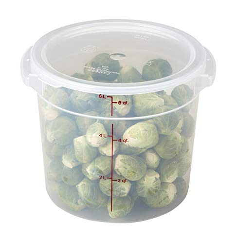 Cambro RFS6PPSW2190 6-Quart Round Food-Storage Container with Lid, Set of 2 - size: 6 Quart
