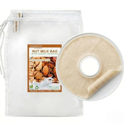 2 Pack 12.2×17.7inch nut bag strainer with Fruit Roll Sheets, 100 Micron Fine Mesh Nylon Cheese cloths Multi-use Food Grade Almond Nut Milk Bags,Nylon Food strainer bags & yogurt strainer - size: Large 12.2X17.7inch