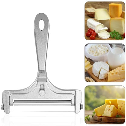 lasuroa Cheese Cutter, Stainless Steel Cheese Slicer with 4pcs Extra Wires Adjustable Handheld Butter Block Cutter for Cheddar Gruyere Mozzarella Kitchen Slicing Tools - style: Cheese Slicer+4 Extra Wires