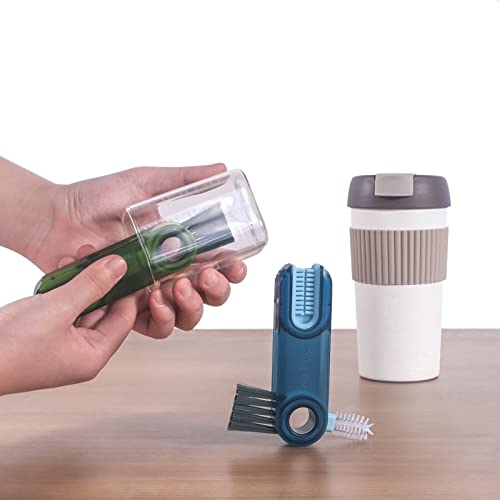 3 in 1 Cup Lid Gap Cleaning Brush Set, Multifunctional Insulation Bottle Cleaning Tools, Mutipurpose Tiny Silicone Cup Holder Cleaner, Home Kitchen Cleaning Tools (3Pcs Blue) - color: Blue