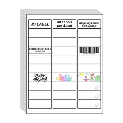 MFLABEL Address Labels, 1" x2-5/8 Mailing Labels, 30-UP White Shipping Labels for Inkjet or Laser Printer, 4500 Sticker Labels (150 Sheets), 30 Labels per Sheet - size: 1" x 2-5/8" (30-up), style: 150 Sheets