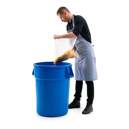 PRO&Family Commercial Round Trash Can, Ingredient Bin, Heavy-Duty Plastic, Anti-Static, Kitchen, Office, Outdoor Use (Blue, 44 Gallon) - color: Blue, size: 44 Gallon