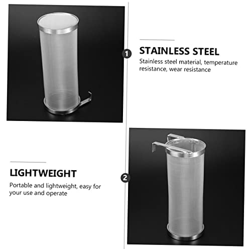GLEAVI 1Pc Stainless Steel Filter Barrel with Hook Premium Wine Filter Cask for Home Brewing and Design for Easy Hops Straining
