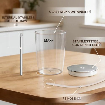 Glass Milk Container Compatible with Jura E8, S8, Z8, Z6, J6, 16.9oz | Replaceable for 72570 Milk Container ,This glass milk container is refrigerator-safe and dishwasher-safe