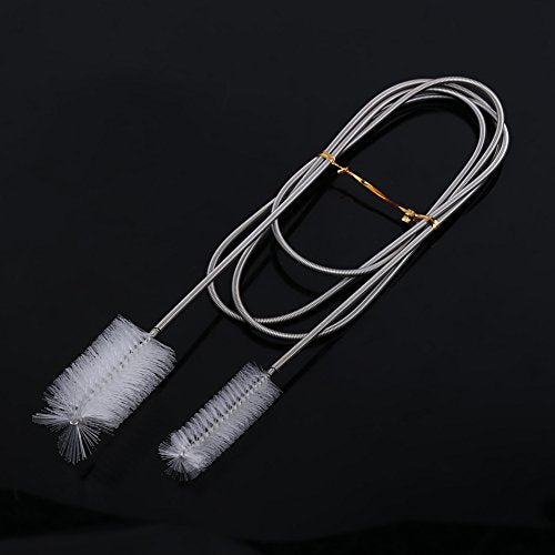 Fdit Tube Clean Brush Cleaning Brush for Water Pipe Flexible Double Tube Cleaning Brush Pipe Fish Brush Spring Clean Brush(Transparent)
