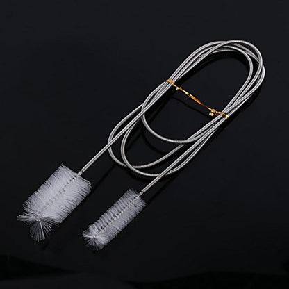 Fdit Tube Clean Brush Cleaning Brush for Water Pipe Flexible Double Tube Cleaning Brush Pipe Fish Brush Spring Clean Brush(Transparent)