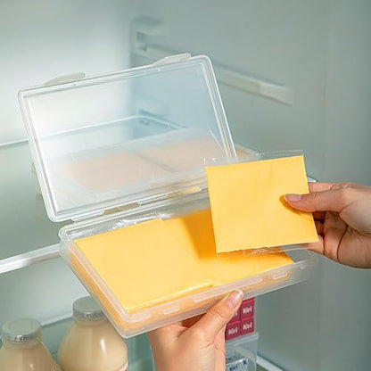 Cow Cheese Slice Holder Storage Container For Refrigerator Sliced Shredded Keeper Containers For Fridge (clear1)